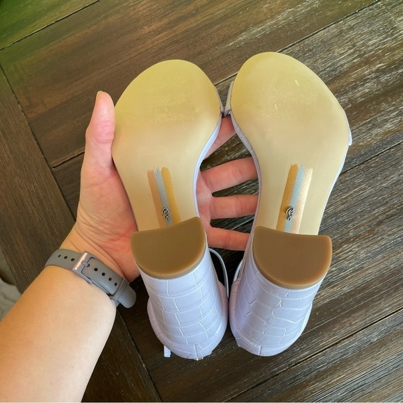New Sam Edelman Leather Yaro Ankle Strap Block Heel Sandals in Misty Lilac - Picture 5 of 10